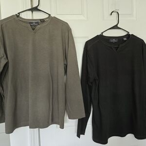 Men's Long Sleeve Shirts in Black and Olive